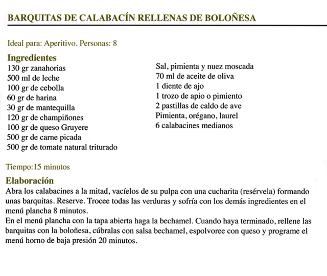 Receta de barquitas de calabacín rellenas de boloñesa - Olla Programable