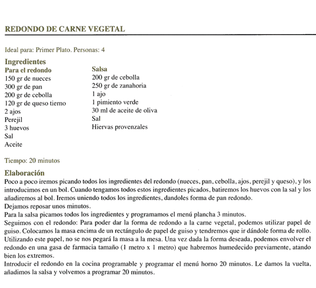 Receta de redondo de carne vegetal - Olla Programable